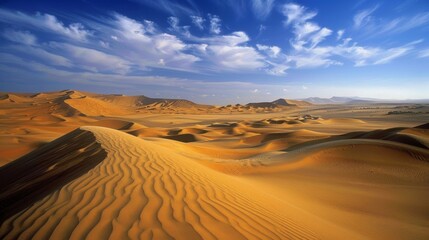 Naklejka premium The singing sand dunes are a natural wonder their melodic tones a reminder of the incredible power and beauty of nature.