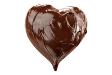 Chocolate heart isolated on transparent background