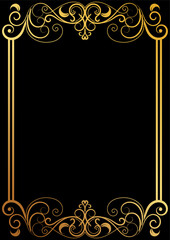 Vintage frame and set boundaries Golden photo frames for pictures vector border design