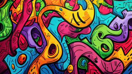 Vibrant Abstract Street Art - A colorful and dynamic abstract street art composition with bold geometric shapes and vivid hues, perfect for modern design and creative projects.