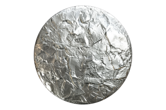 Coin em-based aluminium foil isolated on transparent background