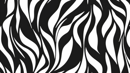 Curly waves tracery, black curved lines, stylized abstract petals pattern
