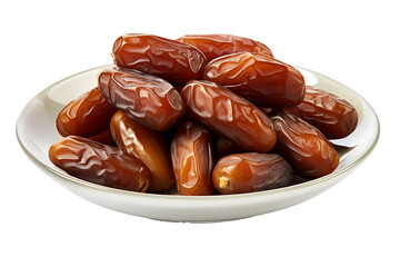 a bowl of dates on a white surface
