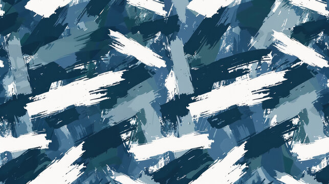 Abstract brush stroke painting Blue and white brush seamless pattern Dirty blue, navy pattern. Gruge texture seamless background

