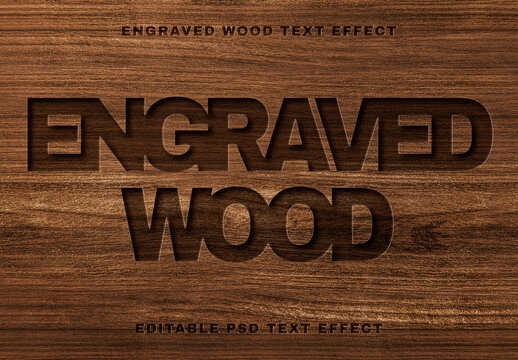 Engraved Wood Text Effect