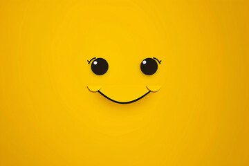 a yellow background with a smile