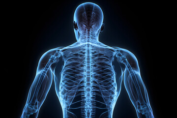 a back view of a man's skeleton