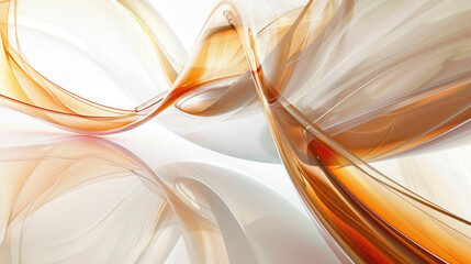 A dynamic abstract image showcasing 3d glass reflections with a blend of warm and cool tones on a white background
