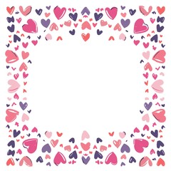 Colorful heart frame with a white background, perfect for Valentine's Day designs, love themes, and romantic projects.