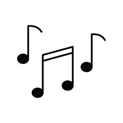 music icon with white background vector stock illustration