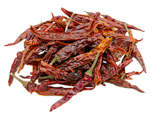Obraz premium Dried Chili Peppers - Isolated on White Background - Spicy Culinary Ingredient