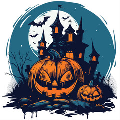 Helloween vector illustration for t-shirt	
