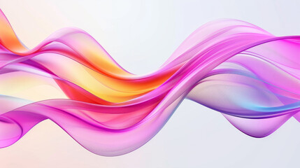 Abstract colorful background with waves and shapes. Abstract 3D rendering of a curved shape on a white background. Colorful ribbon in a flowing wave design element in pastel colors for a banner