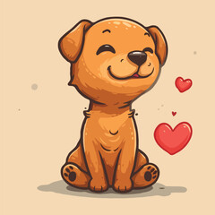 sticker Dog, puppy vector design, cartoon style illustration