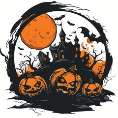 Helloween vector illustration for t-shirt	
