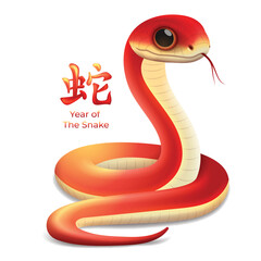 Fototapeta premium Year of The Snake 2025 Zodiac sign, Chinese new year 2025 snake 3d vector illustration