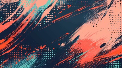 Abstract brush background with sporty style and halftone effect, brush stroke Illustration for banner, poster, or sports background, Generative AI illustrations. 