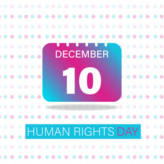 Vector illustration of International human rights day poster template design on dotted background.