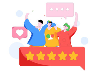 Flat vector illustration of business people operating work scene
