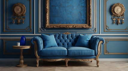 luxury room interior design with luxury sofa and bed and cushions with beautiful decorative wall