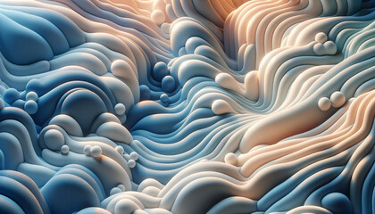 A soothing and rhythmic 4K image featuring abstract backgrounds with gently shifting forms