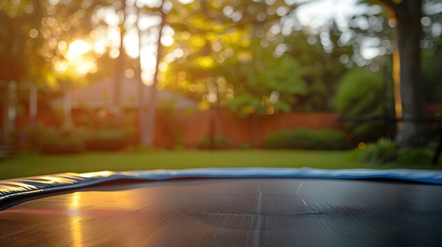 Backyard Trampoline with Shallow Depth of Field