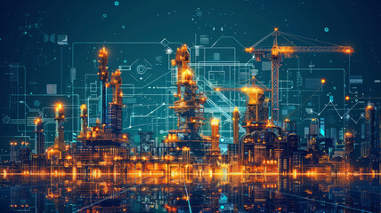 Fototapeta premium Website parts, website under construction, crane,generative ai