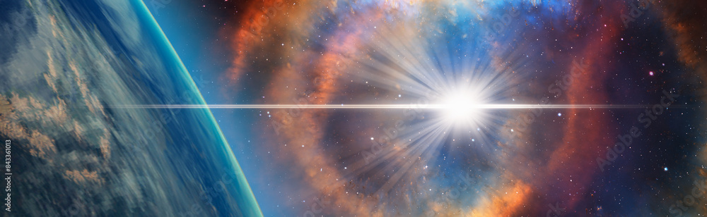 Canvas Prints supernova explosion in the center of galaxy 