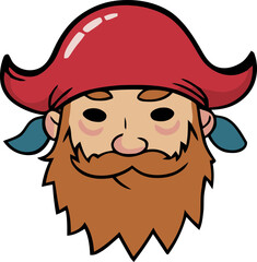 Pirate Captain Cartoon Character Illustration 