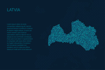 Fototapeta premium Latvia digital pixel map for design