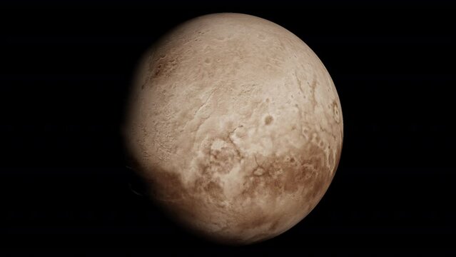planet pluto solar system universe rotating looping transparent