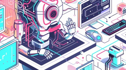 illustration of artificial intelligence technology background concept