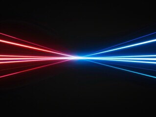 A beam of light shines on the black background.