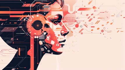 illustration of artificial intelligence technology background concept