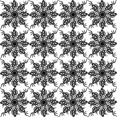 Abstract, Doodles in Abstract Flower Circle Pattern, Black Lines Without Fixed Shapes Creating Image, Doodles, Patterns, Picture with White Background.