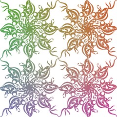 Abstract, Doodle lines in abstract flower circles, Lines with many colors without fixed shapes forming a picture, Beautiful multicolored lines forming an image, Doodle lines, Patterns.