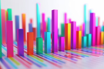 3d illustration of graph trade and financial concept bokeh style background