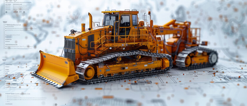 exploded-view diagram of a D10 Dozer.generative ai