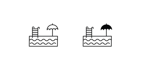 pool icon with white background vector stock illustration
