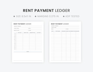Rent Payment Ledger Template Printable, Tenant Payment Tracker, Monthly Rent Payments Receipt 
