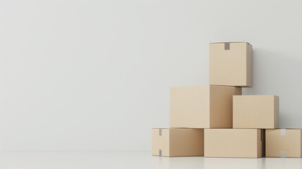 Obraz premium moving boxes on white background