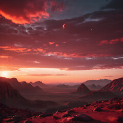 sunset in the mountains