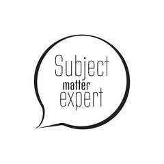 Subject matter expert text on white background