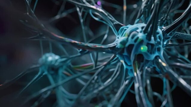 close-up of what appears to be a neuron with a dendrite extending from the footage