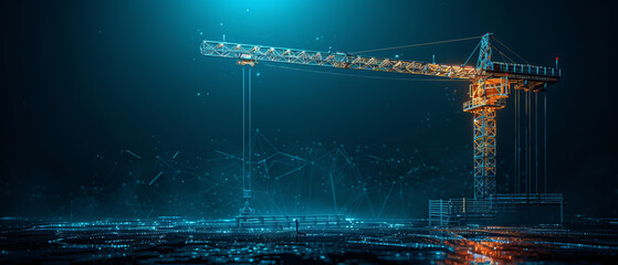 a wire frame industrial Construction site,Construction site,generative ai