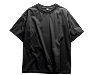 Black Color Over Size T Shirts Isolated on Transparent Background