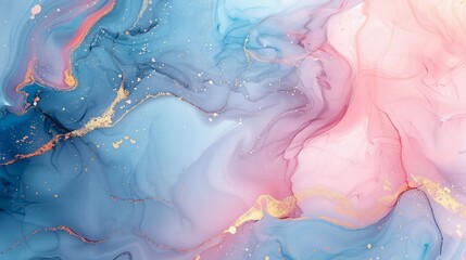 Naklejka premium Natural luxury abstract liquid art painting using alcohol ink technique. Delicate and dreamy wallpaper. 