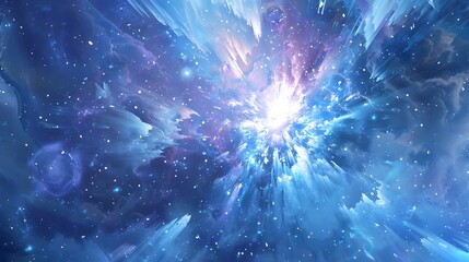 abstract blue background. explosion star. 