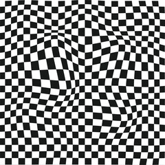Obraz premium Checkers frame, border in line art style geometric seamless pattern. EPS.10.