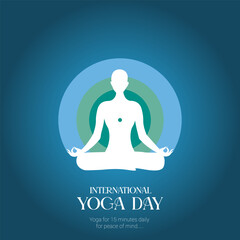 yoga day celebration, silhouette illustration design.